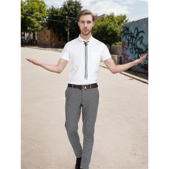 Bolo Tie for Men Women Five_pointed Star Bronze - Picture 4 of 6